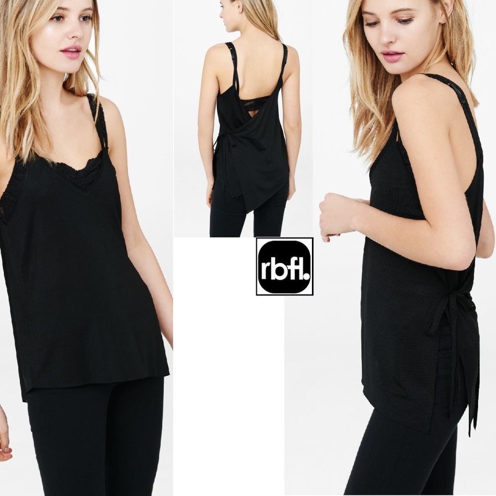 EXPRESS Black Wrap-Back Asymmetrical Cami sz Small